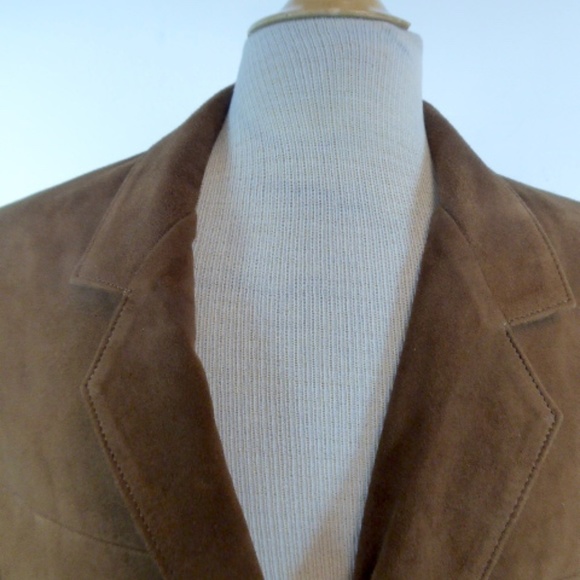 BETTINA RIZZI ARGENTINA BROWN SUEDE COAT BLAZER M - Picture 2 of 8